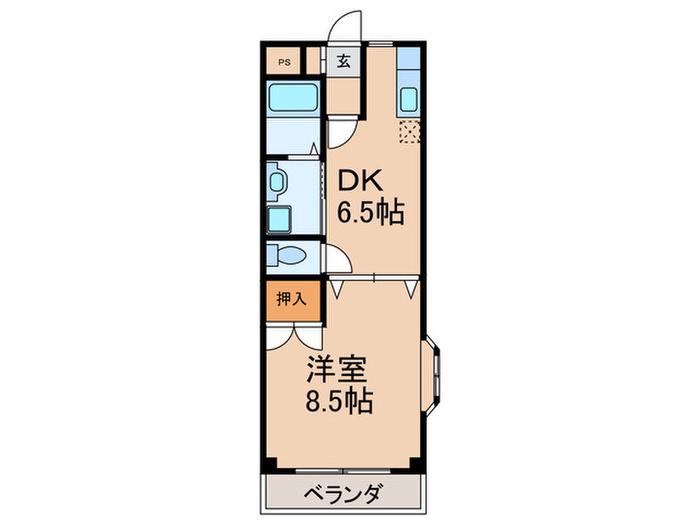STハイランド(1DK/4階)の間取り写真