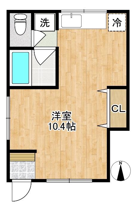 ホームズタチカワ(ワンルーム/1階)の間取り写真