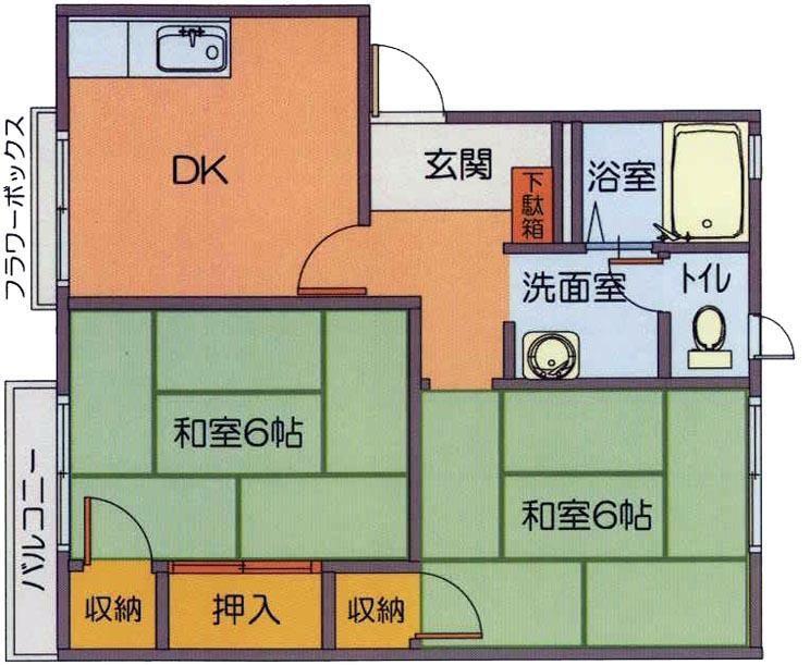 フレグランス青山(3DK/1階)の間取り写真