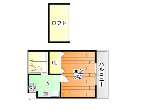 ホーリーシティーII(1K/2階)の間取り写真