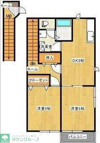 TIARAGE I(2DK/2階)の間取り写真
