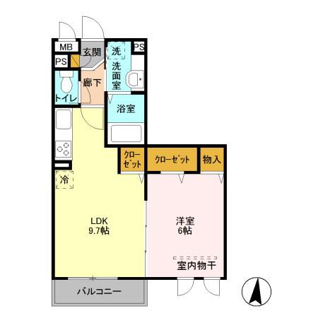 ROI DE LOURS III(1LDK/2階)の間取り写真