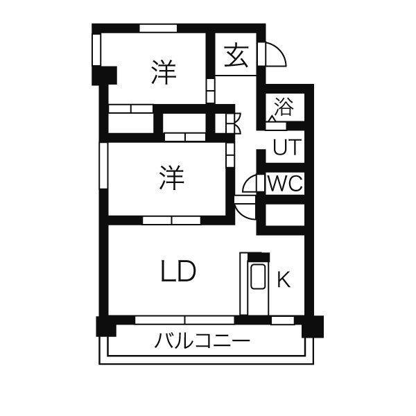 ロゼ・ロワール(2LDK/3階)の間取り写真