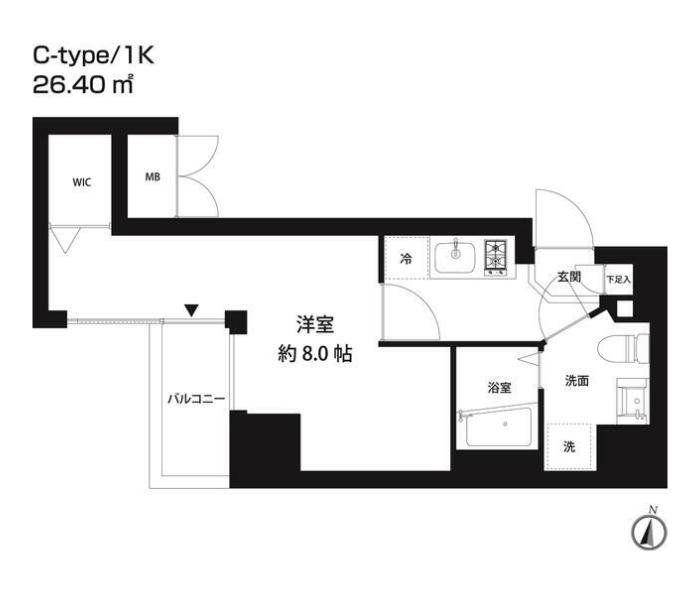 コスモリード錦糸町(1K/2階)の間取り写真