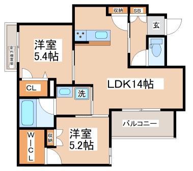 シャーメゾン須磨シーワールド前(2LDK/2階)の間取り写真