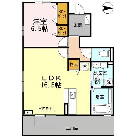 CASA・FERIO鳳(1LDK/1階)の間取り写真