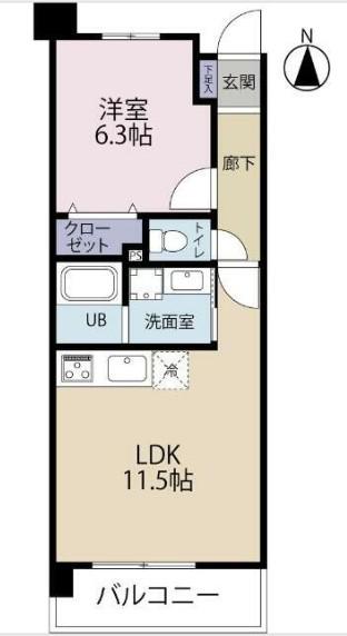 ART RESIDENCE KAWAGUCHI(1LDK/2階)の間取り写真