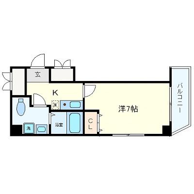 アリバ豊崎(1K/4階)の間取り写真