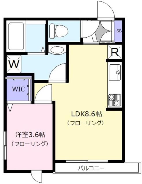 リーサ仙川(1LDK/1階)の間取り写真