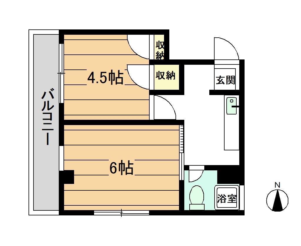 泉町ビル(2K/2階)の間取り写真