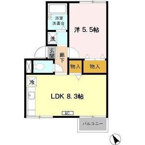 アパンションエクセル(1LDK/2階)の間取り写真