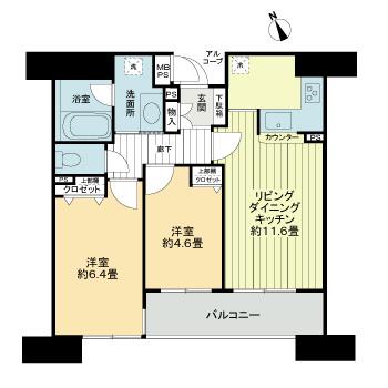 ライオンズマンション川崎宮前町(2LDK/5階)の間取り写真