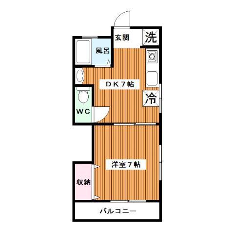 サウスビレッジ(1DK/1階)の間取り写真