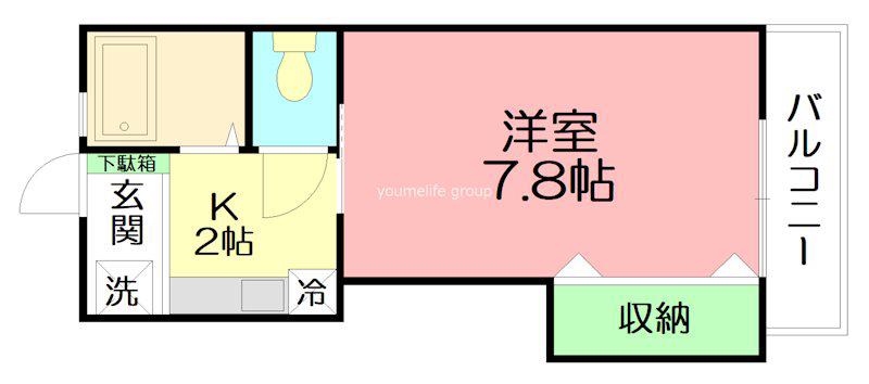 クレール・シェソワ(1K/1階)の間取り写真