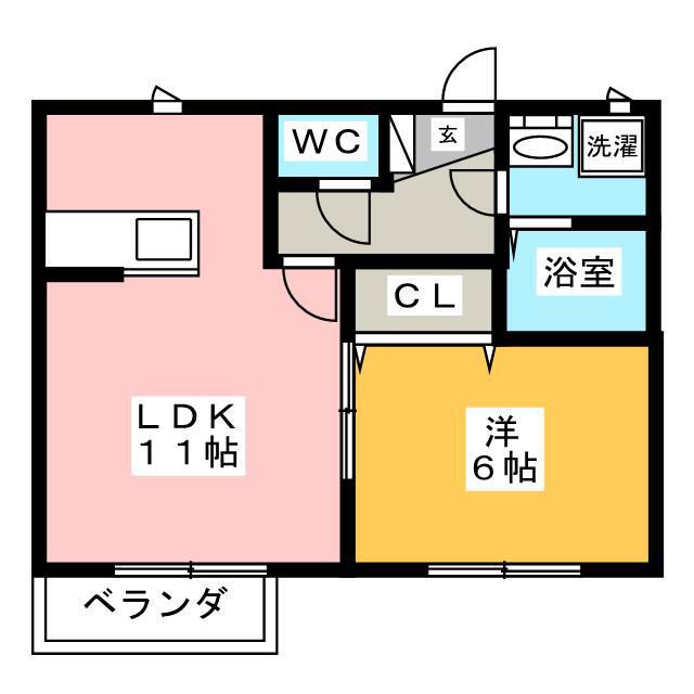 ALIVIO(1LDK/1階)の間取り写真