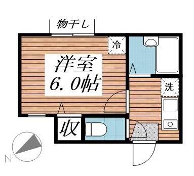 エスポワールY(1K/1階)の間取り写真