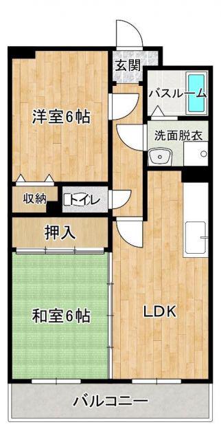 マイシティオグロ(2LDK/2階)の間取り写真