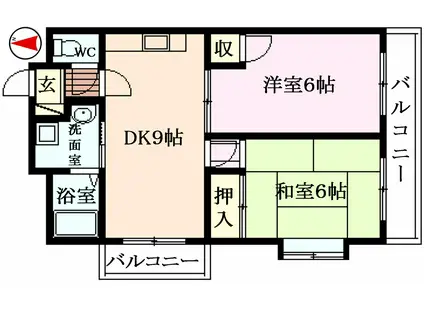 プルミエールI(2DK/7階)の間取り写真