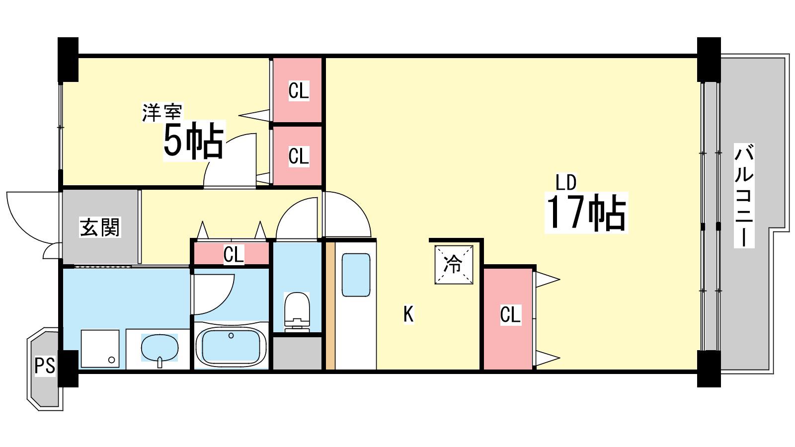 ドルミ灘(1LDK/6階)の間取り写真