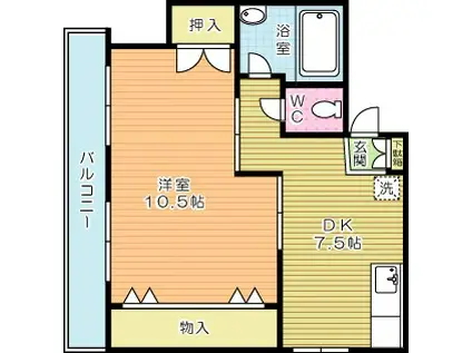 小林ビル(1DK/4階)の間取り写真