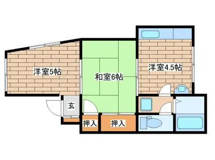 ハイツ菊水(2DK/2階)の間取り写真