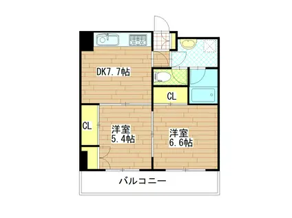 RENATO広瀬通(2DK/5階)の間取り写真