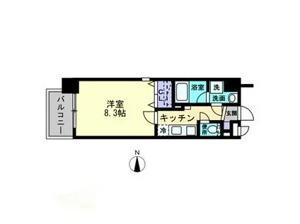 ARCSTAGE柳町(1K/4階)の間取り写真