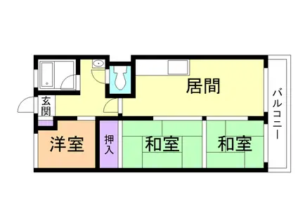めぐみマンション(3DK/2階)の間取り写真
