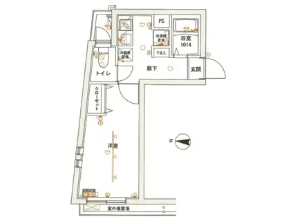 ルラフォート中野鷺ノ宮(1K/2階)の間取り写真