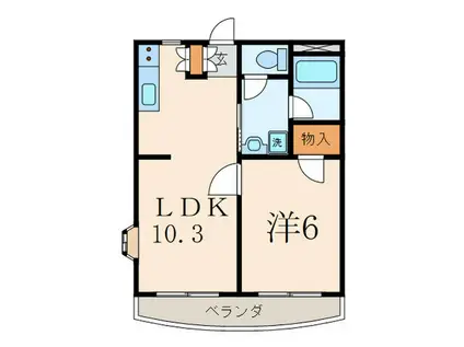 エクセル高津(1LDK/4階)の間取り写真