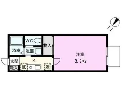 シャンテエトワールM(1K/1階)の間取り写真