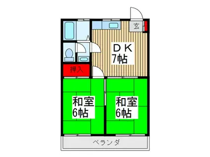 イコーハイツ(2DK/2階)の間取り写真