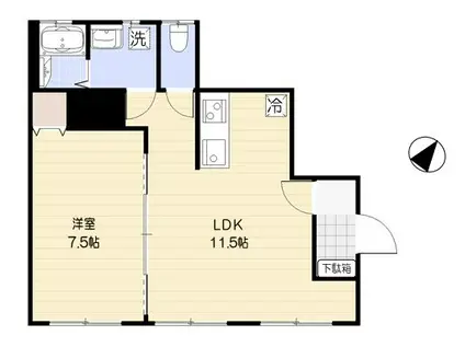 三田5丁目(1LDK/1階)の間取り写真