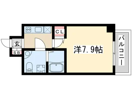 セレニテ江坂四番館(1K/4階)の間取り写真