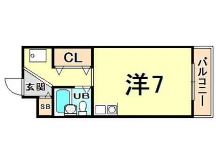アルファ塚口Ⅴ(ワンルーム/3階)の間取り写真