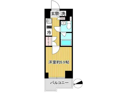 ルーブル川崎七番館(1K/4階)の間取り写真