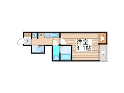 VIVALES SEEBA 小松島(1K/1階)の間取り写真