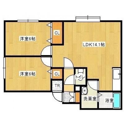 AS4117(2LDK/2階)の間取り写真