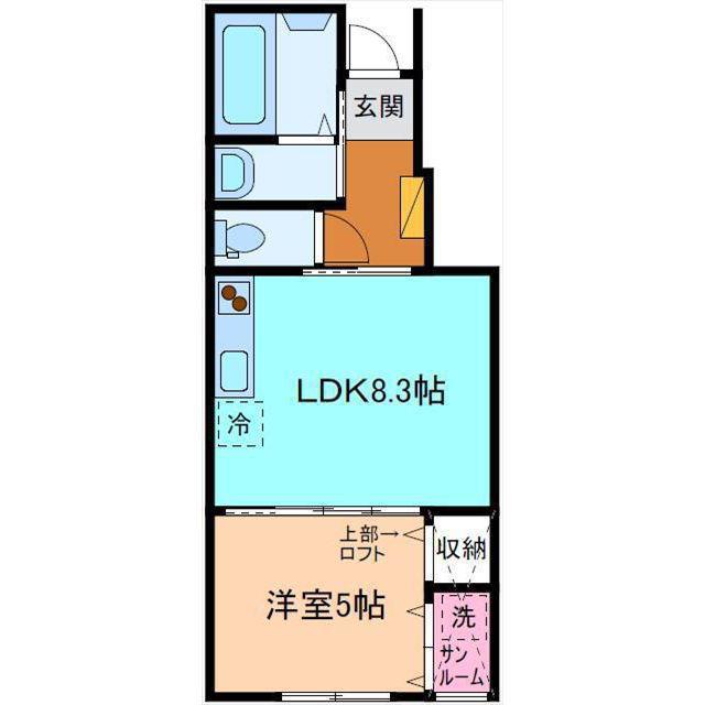 DUNE(1LDK/1階)の間取り写真