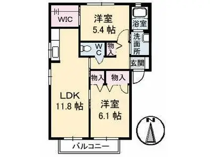 ロイヤルフェルティ A・B・C・D・E(2LDK/2階)の間取り写真