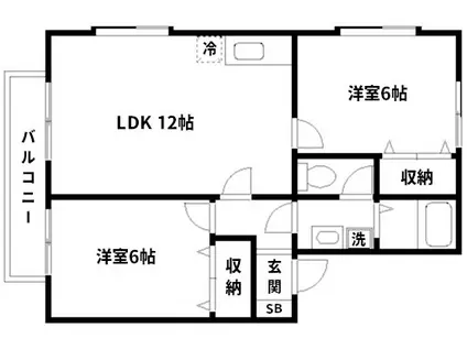 WALD HAUS(2LDK/2階)の間取り写真