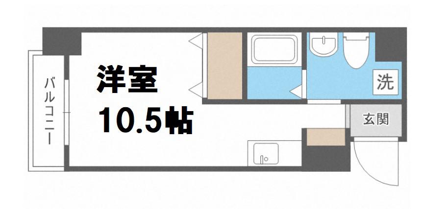 フレアコート北浜(1K/11階)の間取り写真