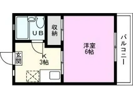 スナハイツ(1K/2階)の間取り写真