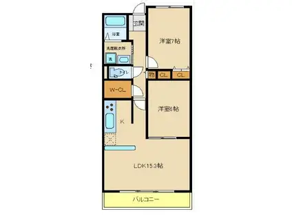 パレス マイセン(2LDK/4階)の間取り写真