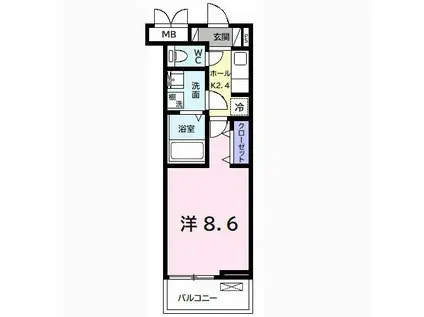 アヴァンセ II(1K/2階)の間取り写真