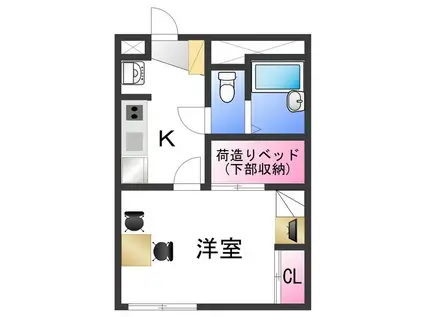 レオパレスUNI(1K/1階)の間取り写真