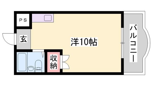 インペリアル加西(ワンルーム/4階)の間取り写真