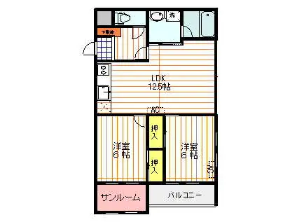 アリックス(2LDK/5階)の間取り写真