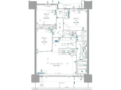 ザ サンズ熊本城公園(3LDK/8階)の間取り写真