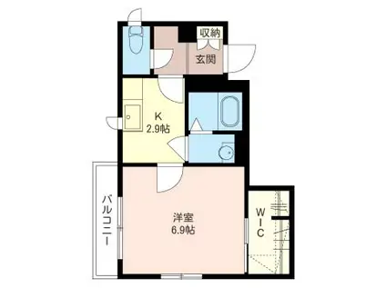 ヴィヴレー南大塚公園(1K/1階)の間取り写真